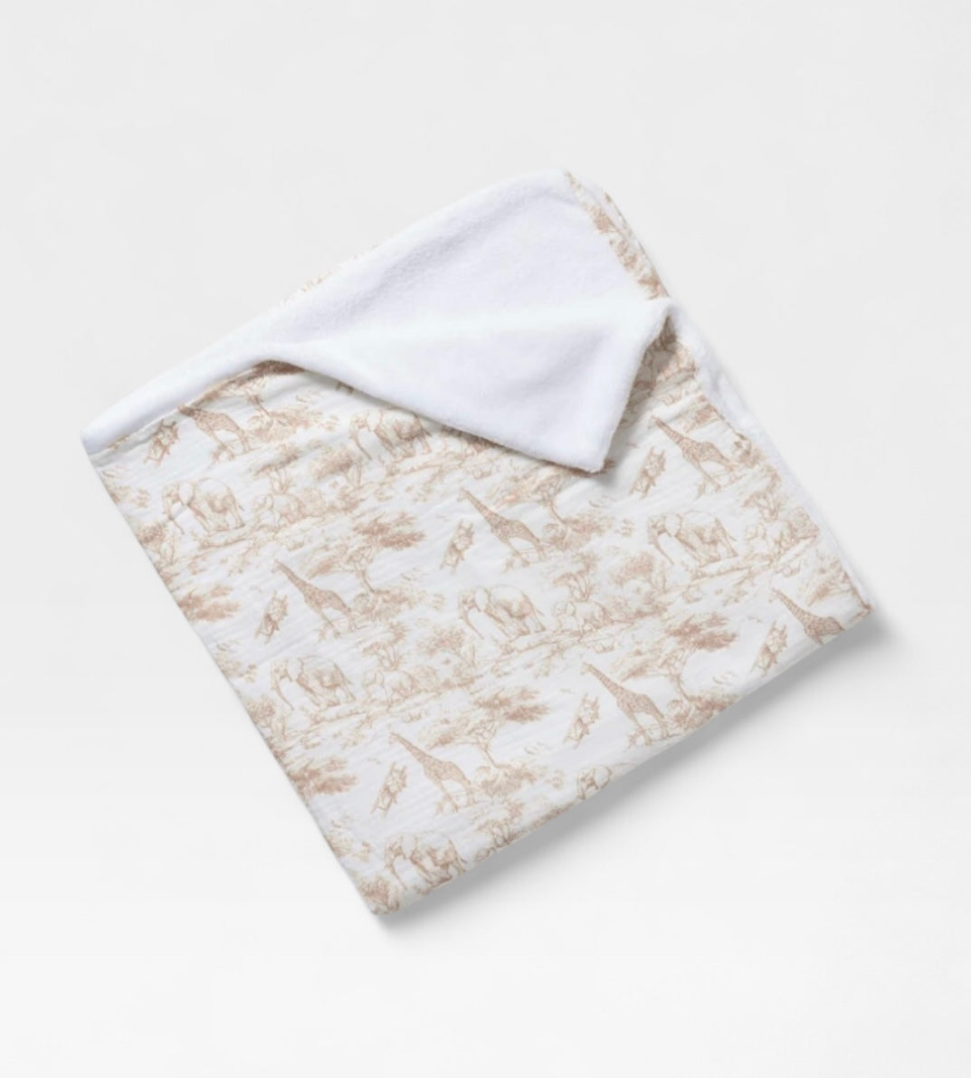 Beige Safari Print Baby Blanket - 90x90cm
