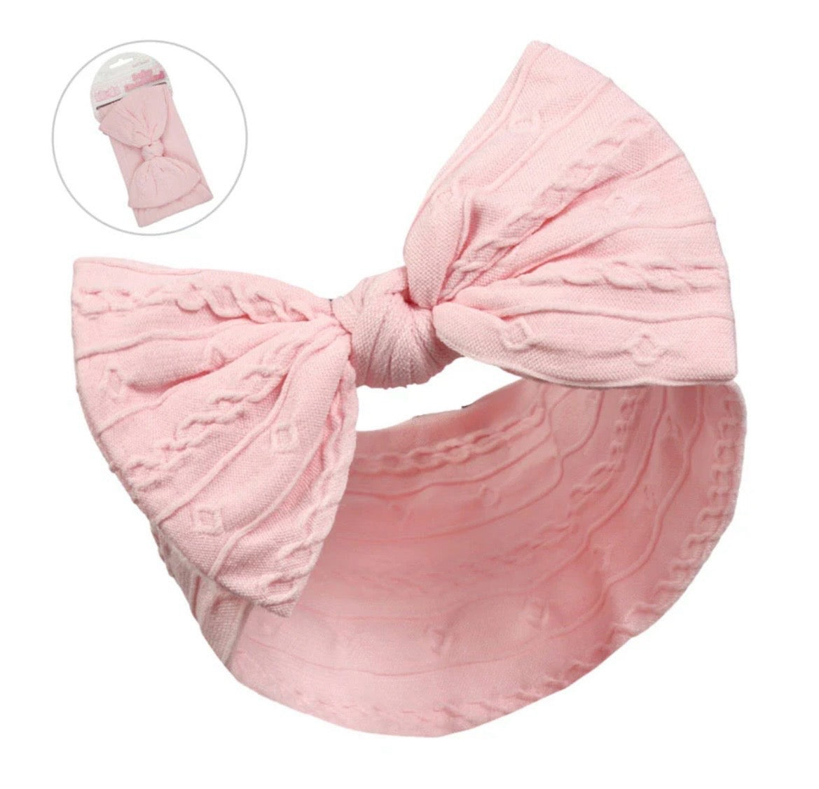 Pink Baby Bow Headband (0-12 months)