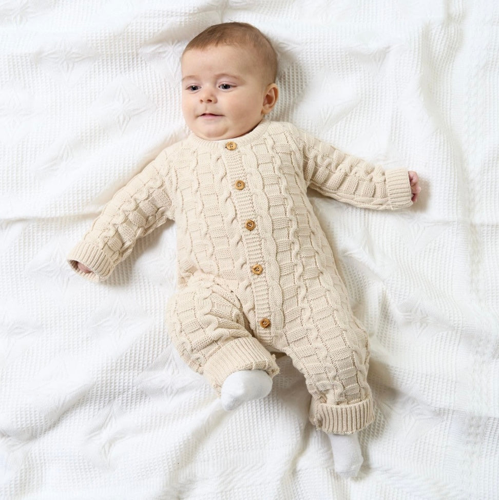 Dandelion Beige Knitted Romper