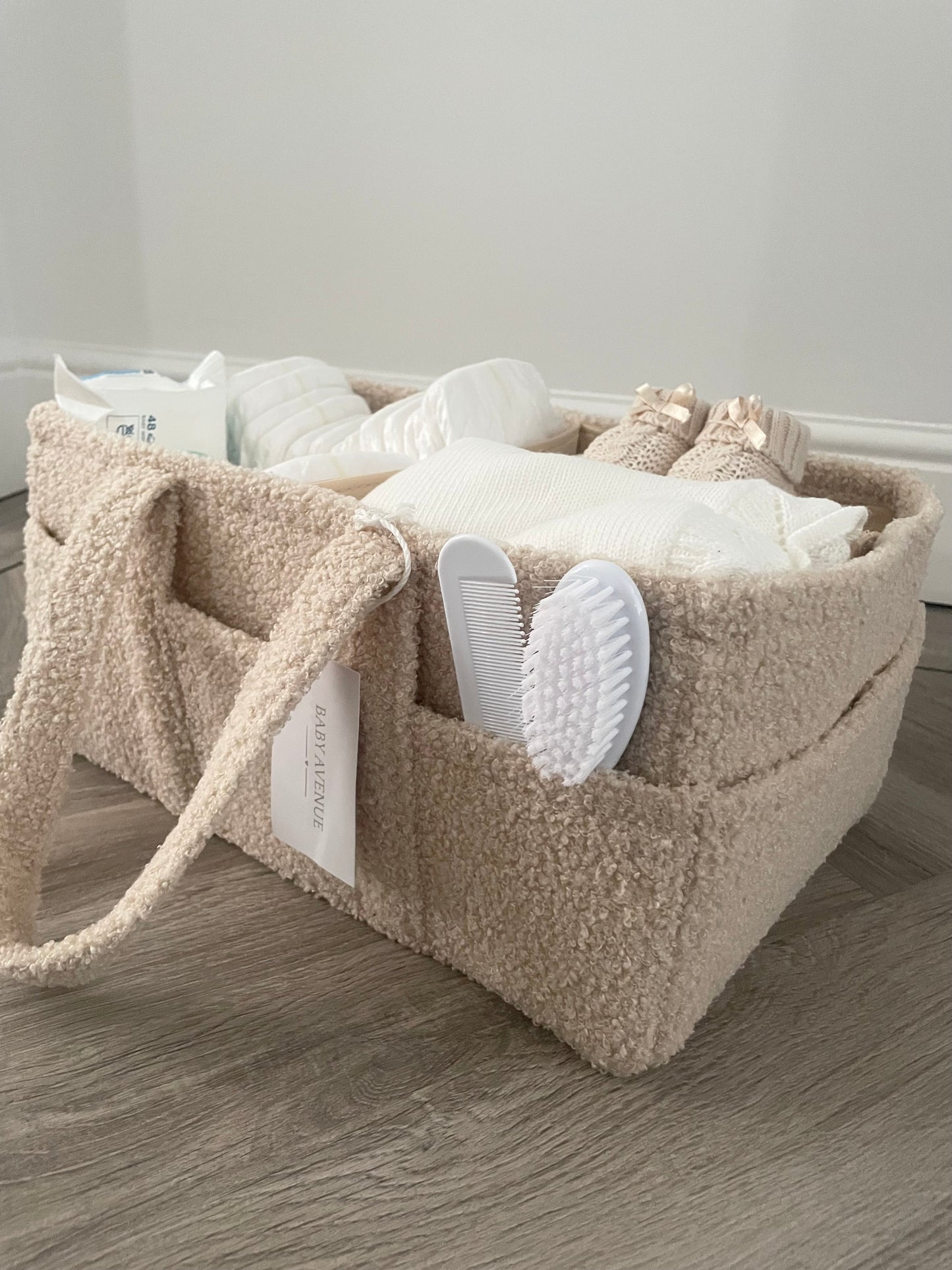Boucle Nappy Caddy | Biscuit