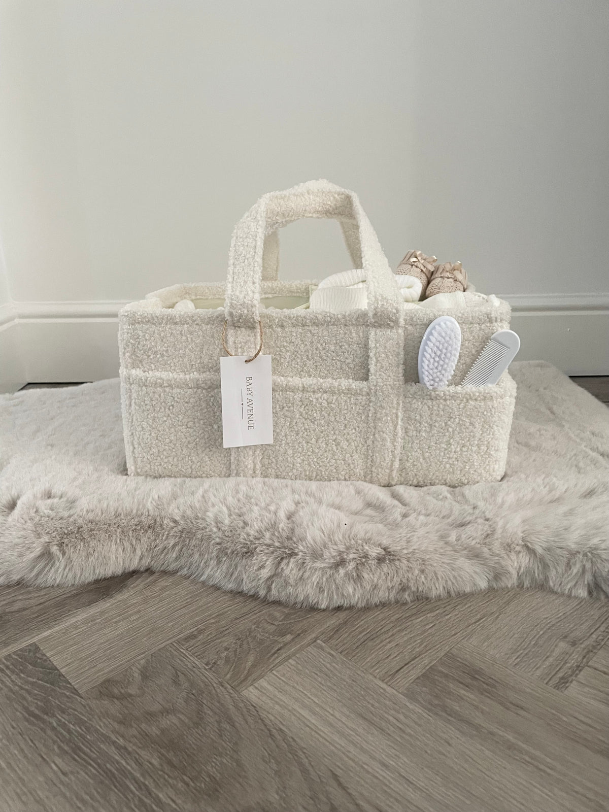 Boucle Nappy Caddy | Ivory