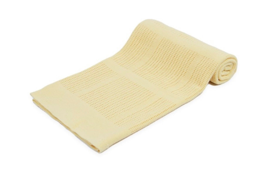 Soft Touch Cellular Cotton Baby Blanket - White, Pink, Taupe & Blue (70x90cm)