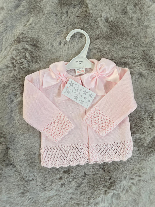 Baby Girls Pink Bow Cardigan
