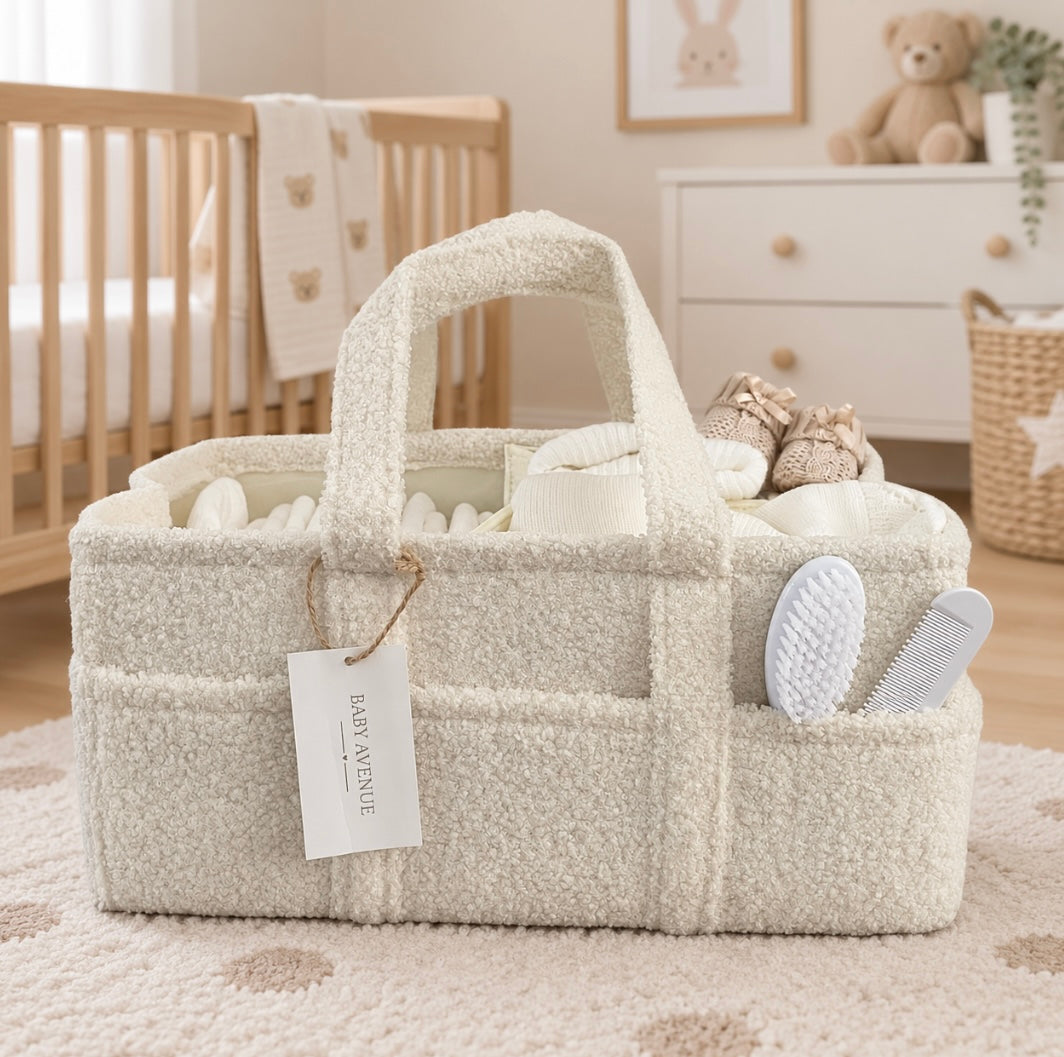 Boucle Nappy Caddy | Ivory