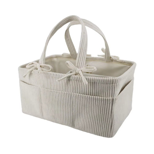 Cream Corduroy Nappy Caddy