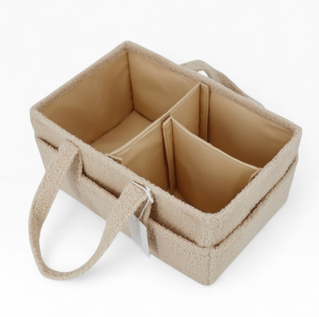 Boucle Nappy Caddy | Biscuit