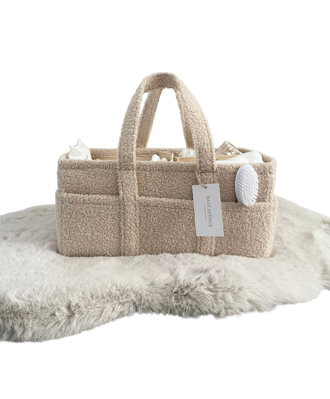 Boucle Nappy Caddy | Biscuit