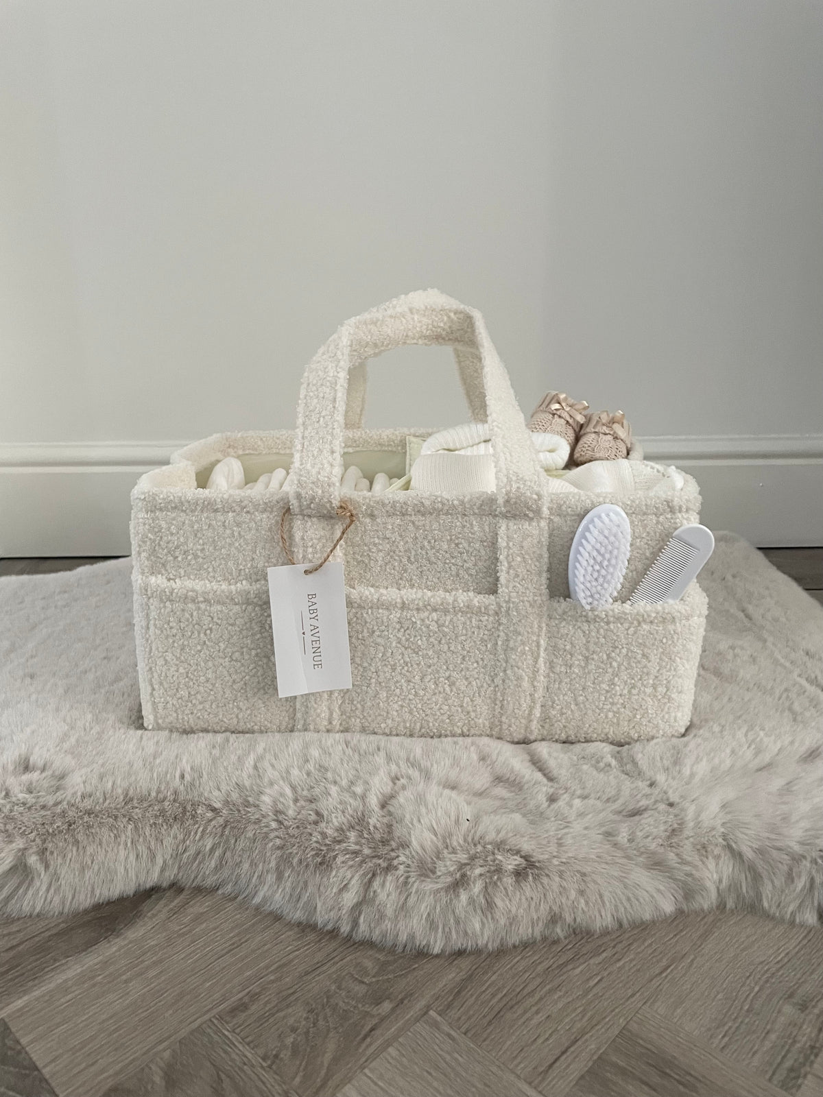 Boucle Nappy Caddy | Ivory