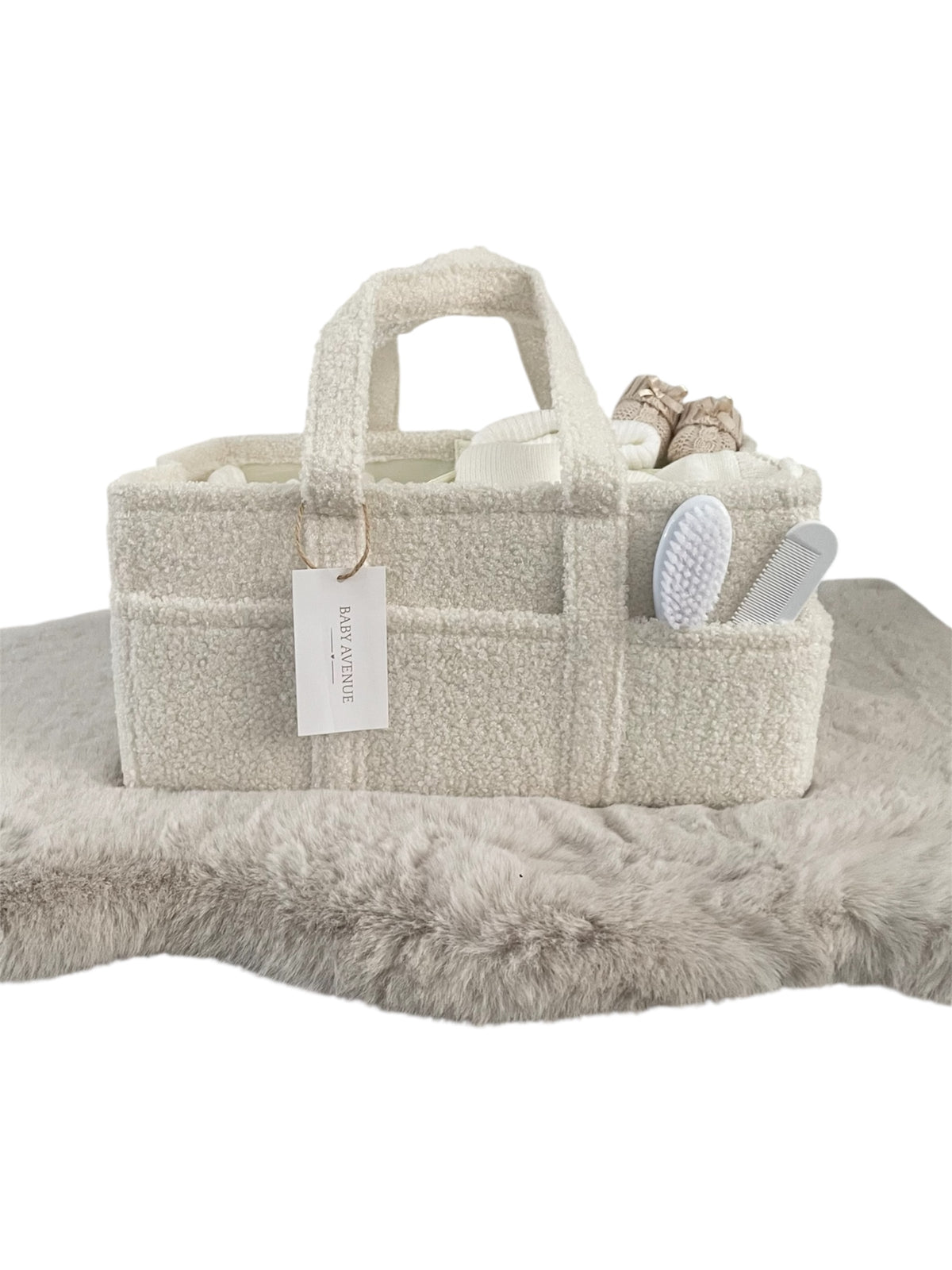 Boucle Nappy Caddy | Ivory