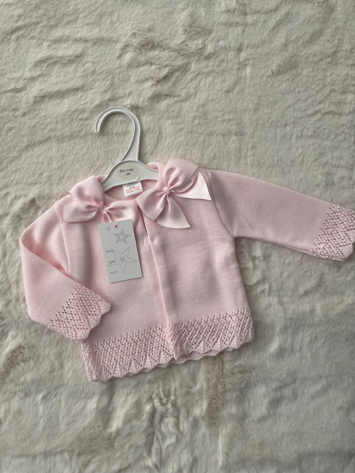 Baby Girls Pink Bow Cardigan