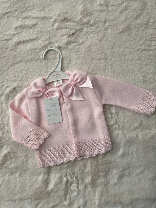 Baby Girls Pink Bow Cardigan
