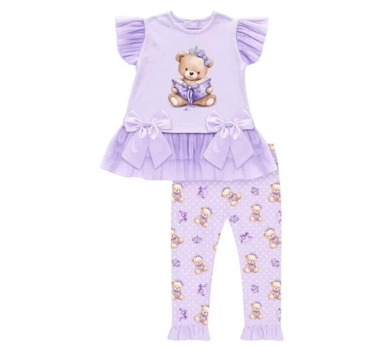 Girls’ Lilac Princess Teddy Tulle Legging Set