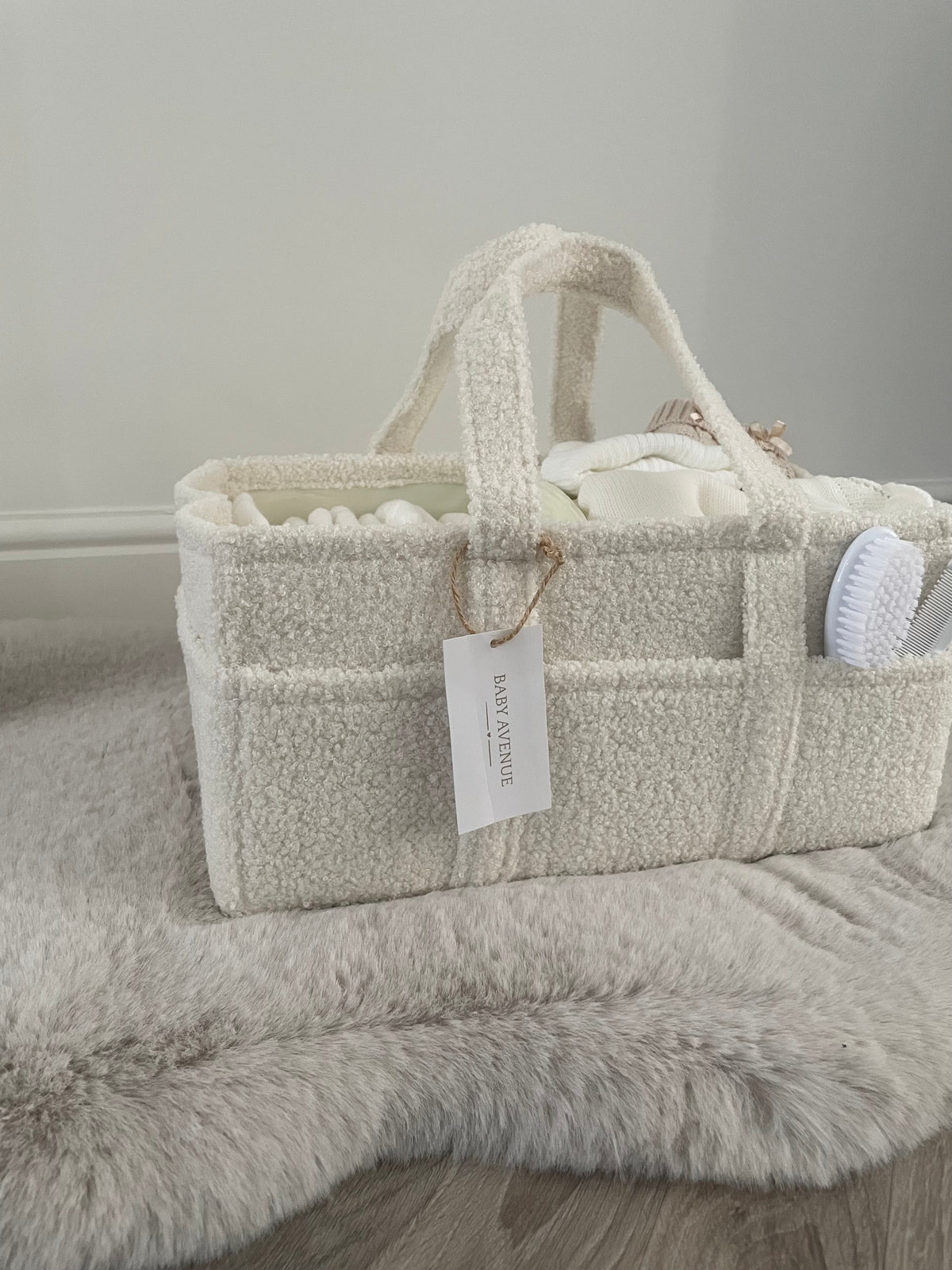 Boucle Nappy Caddy | Ivory