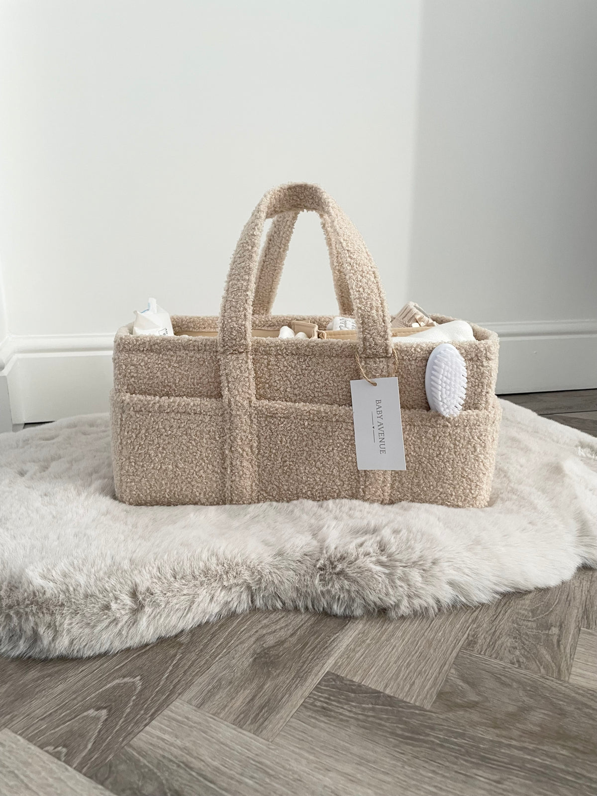 Boucle Nappy Caddy | Biscuit