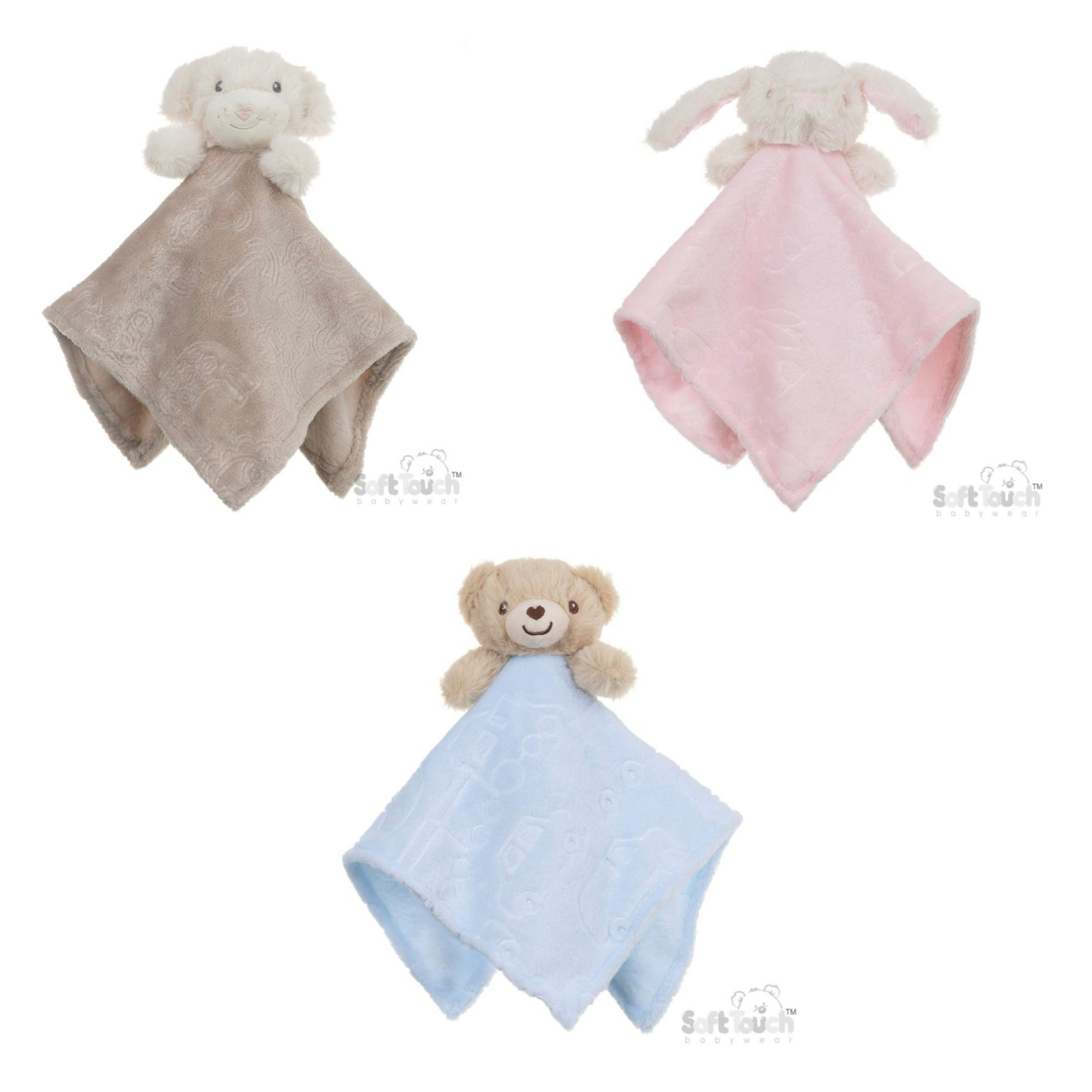 Embossed Baby Comforter with Animal Head , Multiple Colours