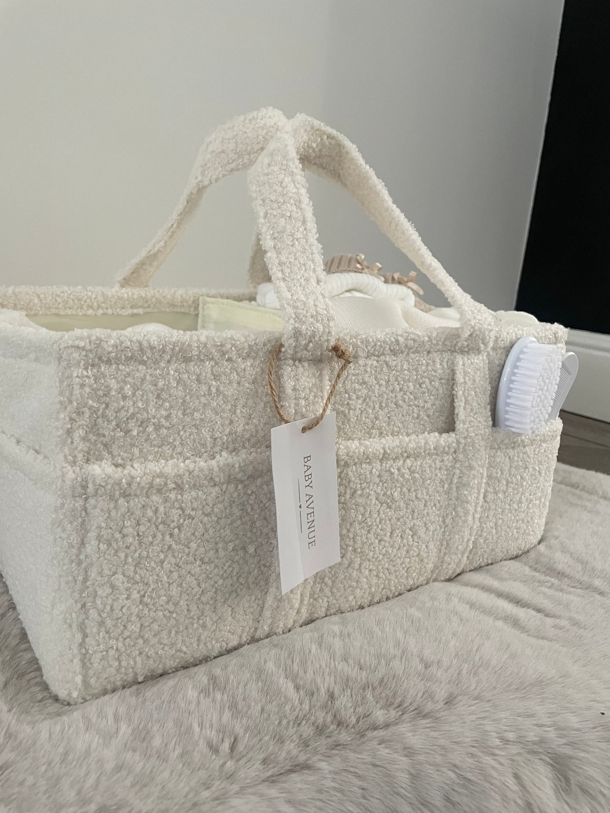 Boucle Nappy Caddy | Ivory