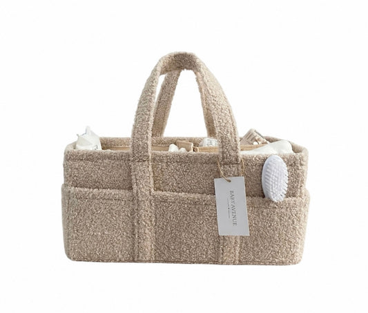Boucle Nappy Caddy | Biscuit