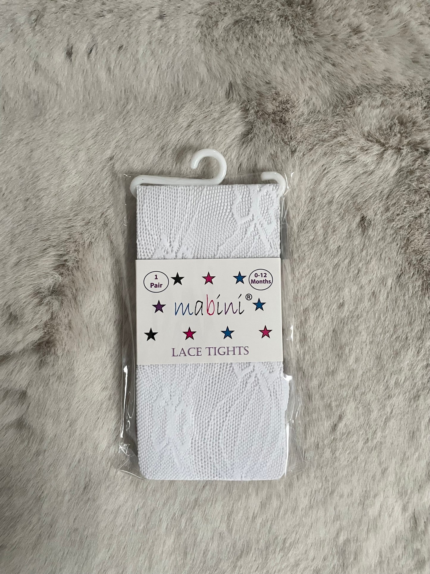 Baby Girls White Lace Butterfly Tights