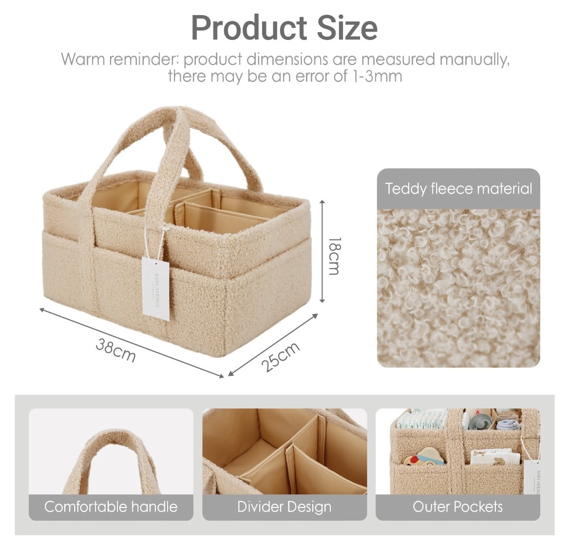 Boucle Nappy Caddy | Biscuit