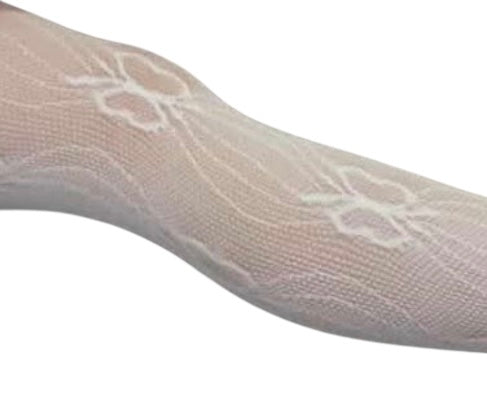 Baby Girls White Lace Butterfly Tights