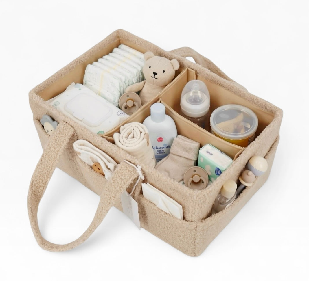 Boucle Nappy Caddy | Biscuit