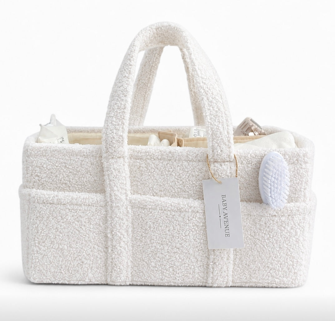 Boucle Nappy Caddy | Ivory