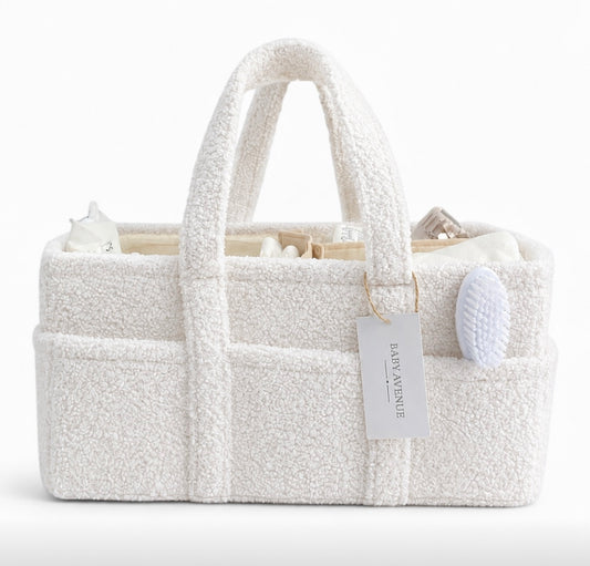 Boucle Nappy Caddy | Ivory