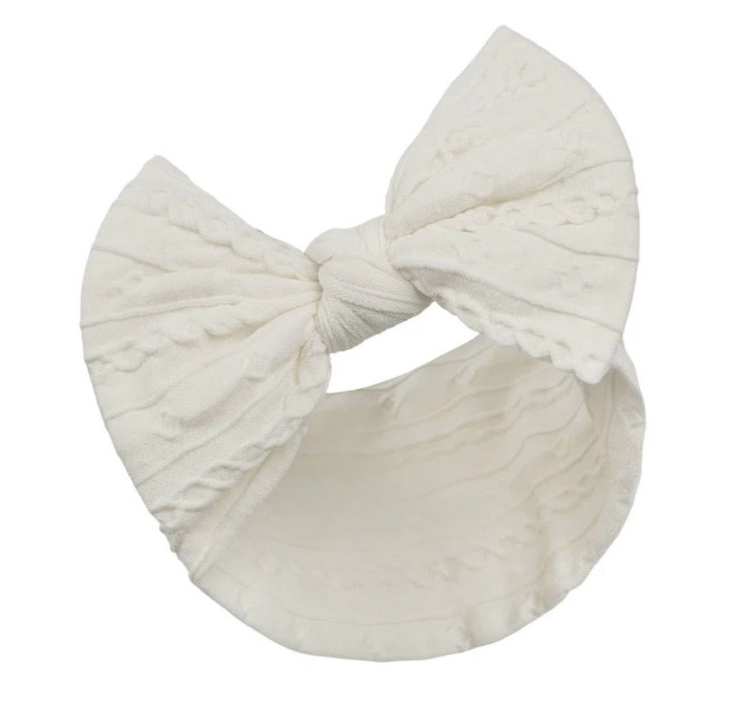 Cream Baby Bow Headband (0-12 months)