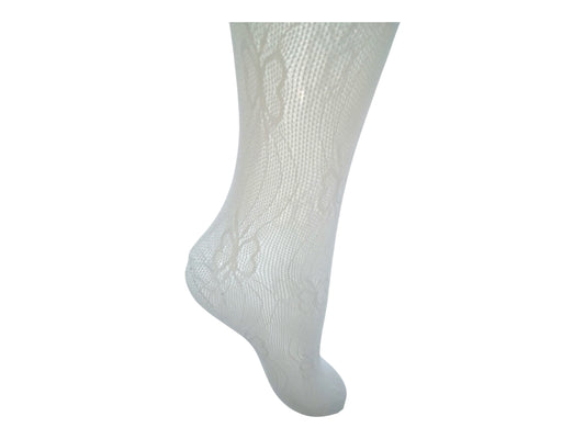Baby Girls White Lace Butterfly Tights